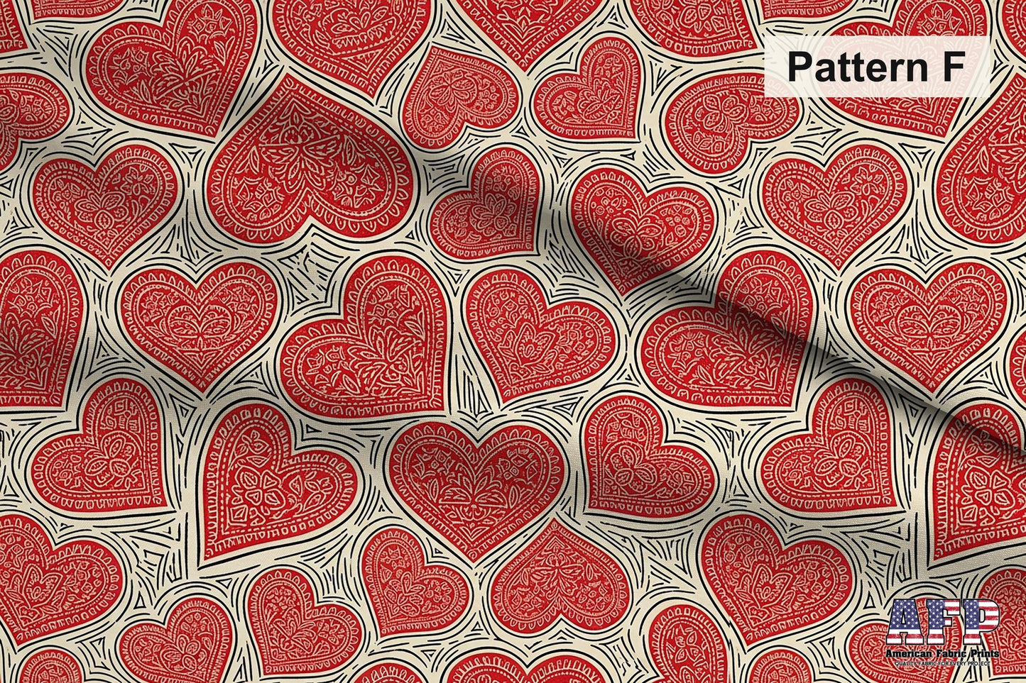 Black + Red Hearts 2 Fabric Bundle Set - Shop now at American Fabric Prints