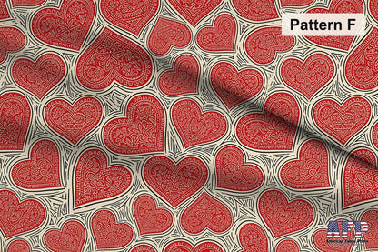 Black + Red Hearts 2 Fabric Bundle Set - Shop now at American Fabric Prints