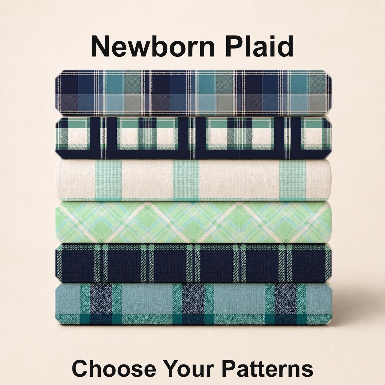 Newborn Plaid Fabric Bundle Set - Shop now at American Fabric Prints
