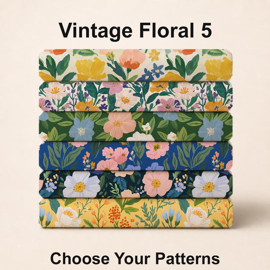 Vintage Floral 5 Fabric Set. Shop now at American Fabric Prints.