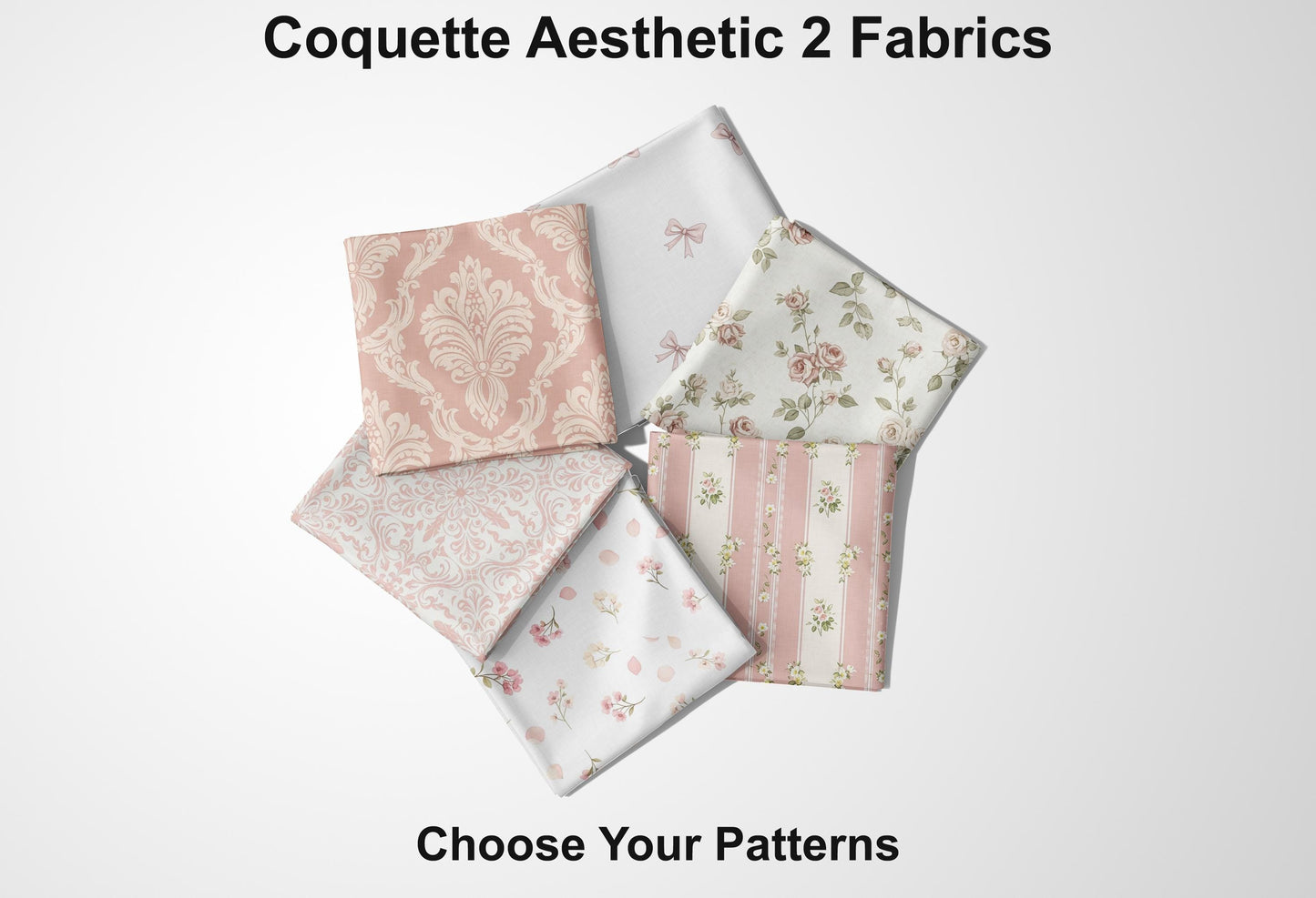 Coquette Aesthetic 2 Fabric Set. Shop now at American Fabric Prints.