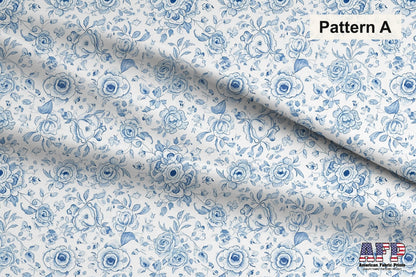 Blue Chinoiserie Toile De Jouy Fabric Bundle Set - Shop now at American Fabric Prints