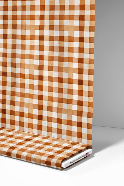 Brown Gingham Fabric - Shop now at American Fabric Prints
