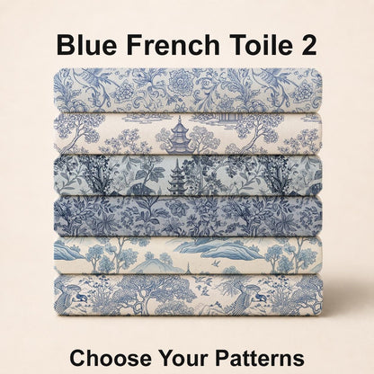 Blue French Toile 2 Fabric Bundle Set - Shop now at American Fabric Prints