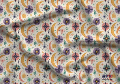 Vintage Moons Fabric - Shop now at American Fabric Prints