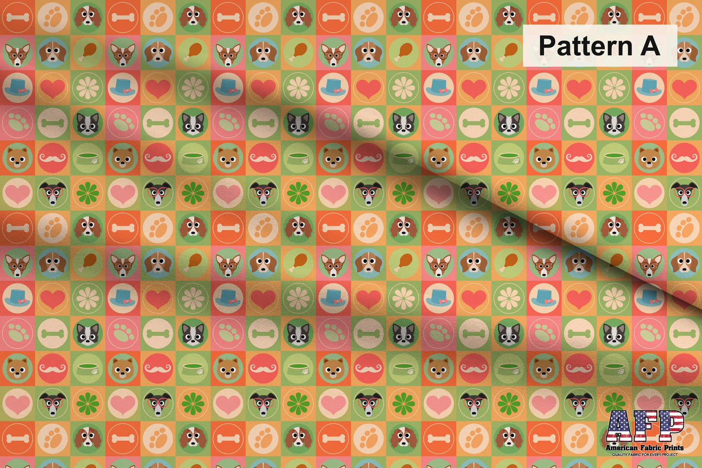 Cute Dog 1 Fabric Set. Shop now at American Fabric Prints.