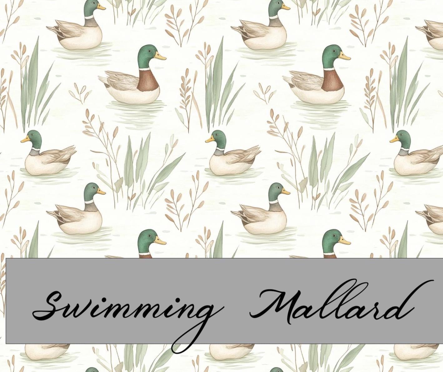 Swimming Mallard Duck Pattern on Premium Cotton Fabric. Shop now at American Fabric Prints.