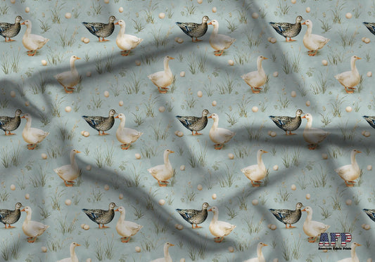 Watercolor Pond Side Fabric - Shop now at American Fabric Prints