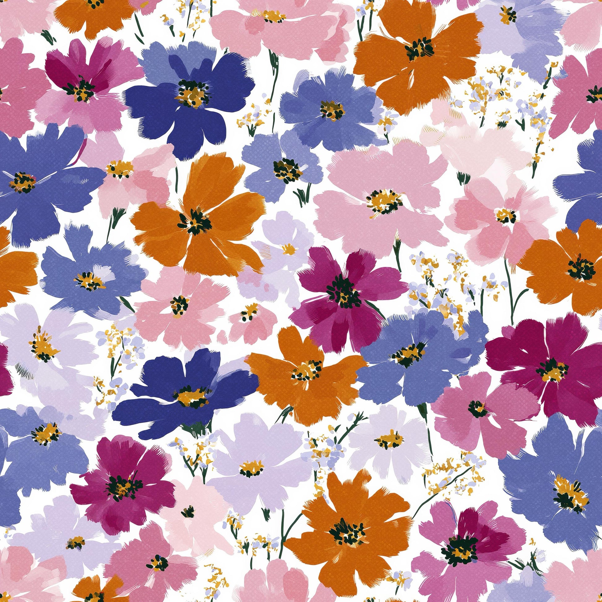 Bold Retro Floral Fabric - Shop now at American Fabric Prints