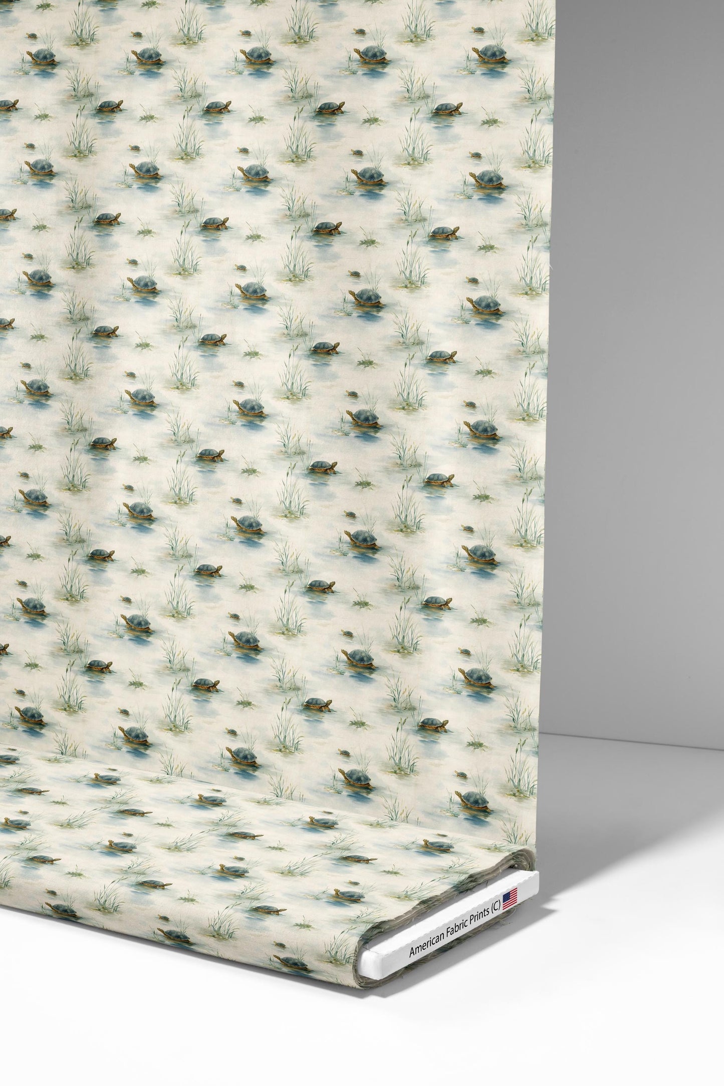 Pond Of Turtles Fabric - Shop now at American Fabric Prints