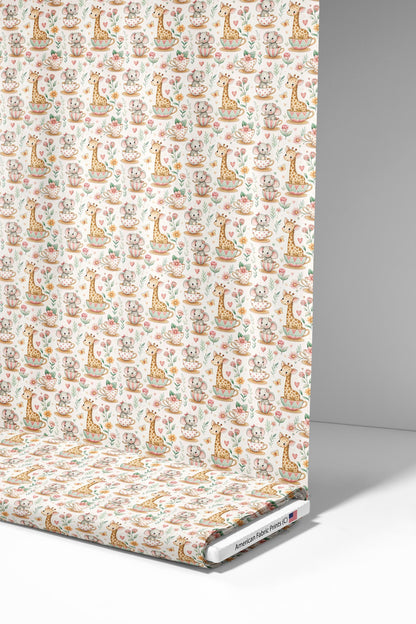 Safari Tea Cups Fabric - Shop now at American Fabric Prints