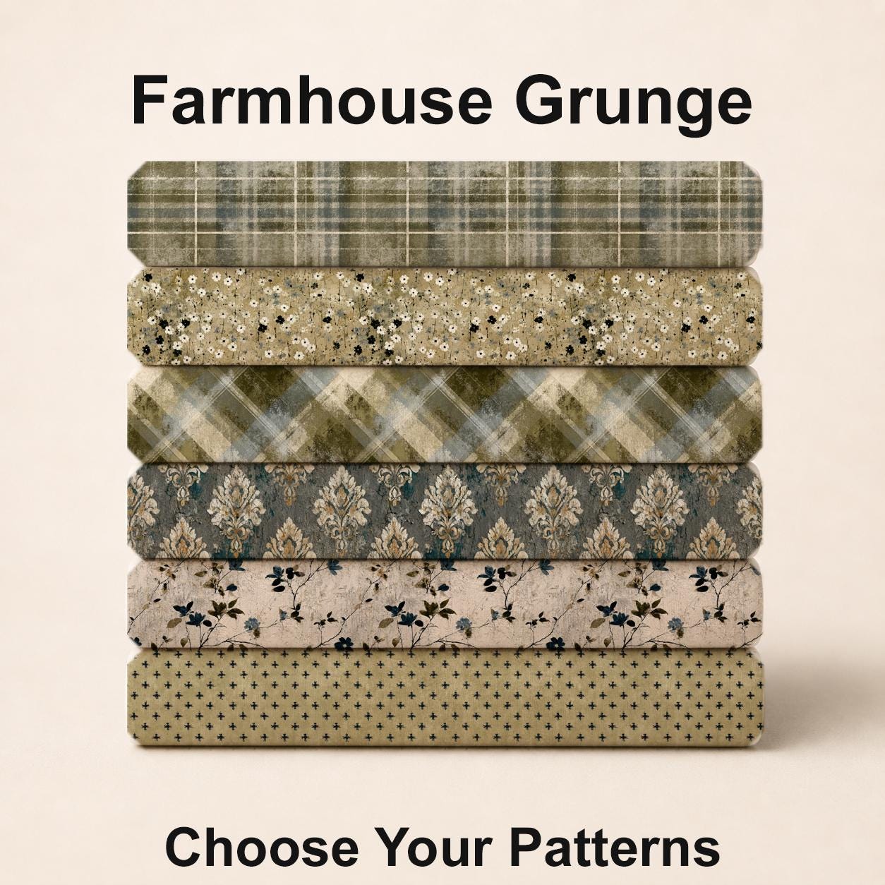 Farmhouse Grunge Fabric Bundle Set - Shop now at American Fabric Prints