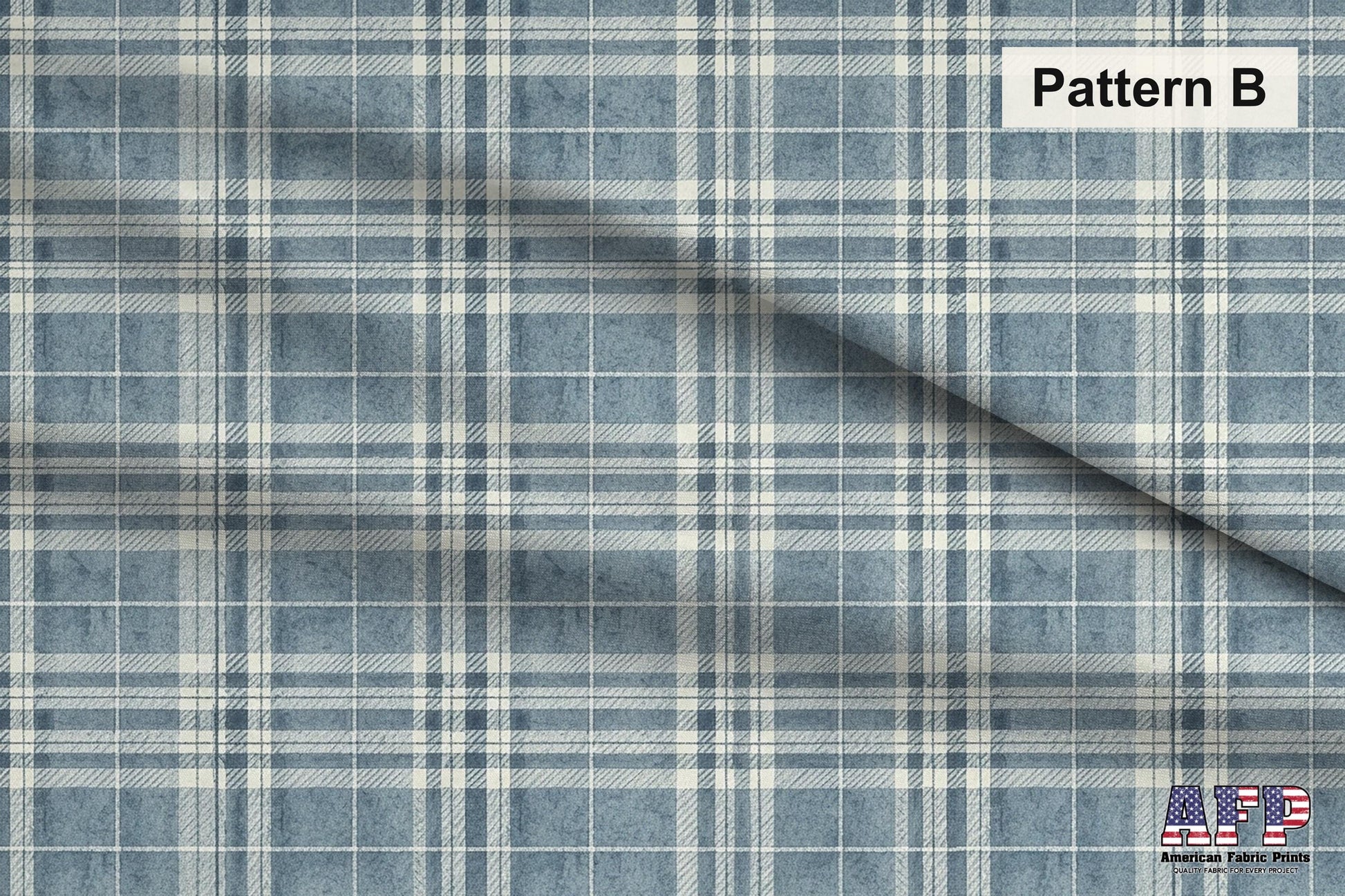 Blue and Beige Plaid 4 Fabric Bundle Set - Shop now at American Fabric Prints