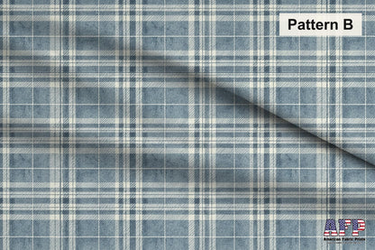 Blue and Beige Plaid 4 Fabric Bundle Set - Shop now at American Fabric Prints