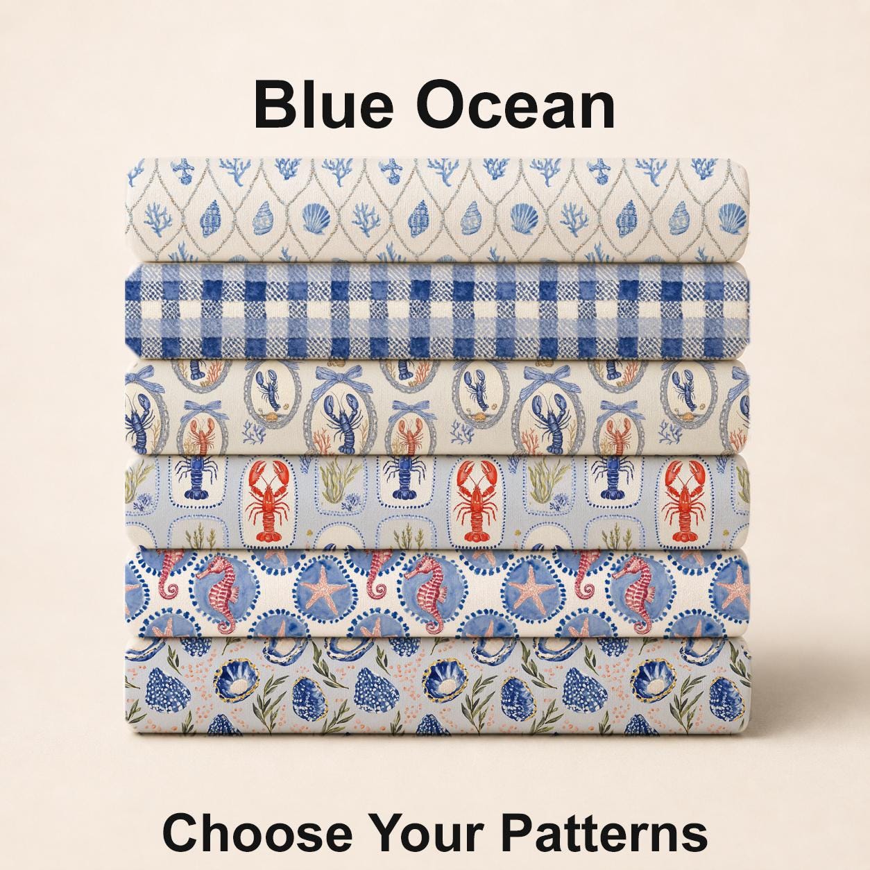 Blue Ocean Fabric Bundle Set - Shop now at American Fabric Prints
