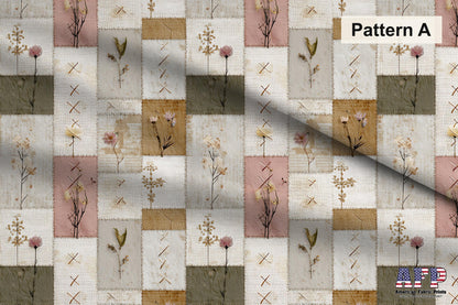Farmhouse Cottagecore Patchwork Fabric Bundle Set - Shop now at American Fabric Prints