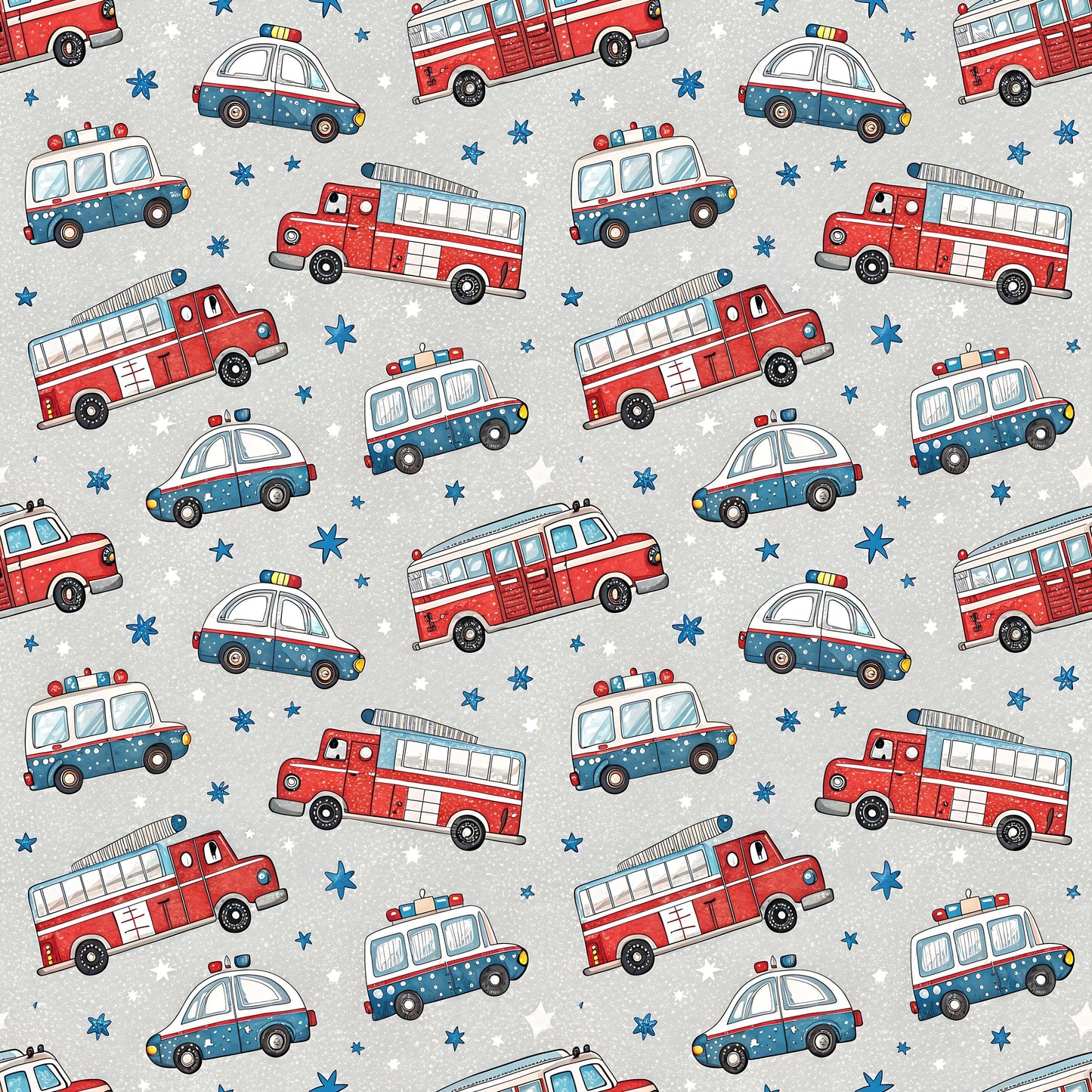 Emergency Vehicles Fabric - Shop now at American Fabric Prints