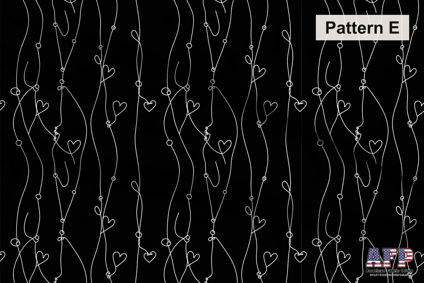 Valentine Hearts Fabric Collection. Pattern E Shown. Shop now at American Fabric Prints.