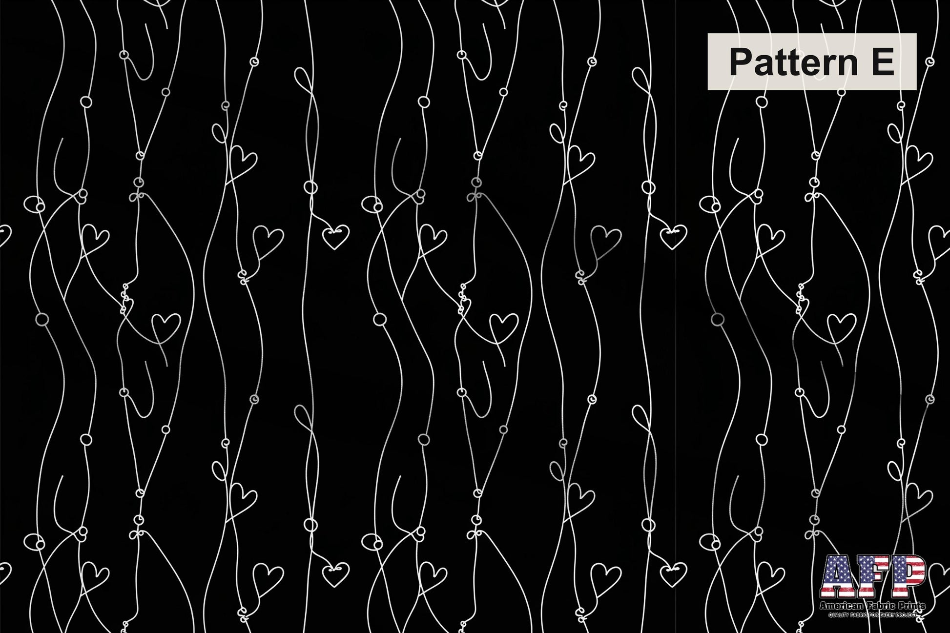 Valentine Hearts Fabric Collection. Pattern E Shown. Shop now at American Fabric Prints.