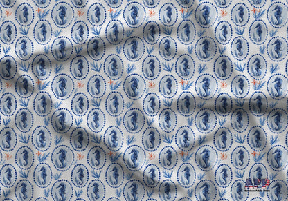 Preppy Blue Beach Fabric - Shop now at American Fabric Prints