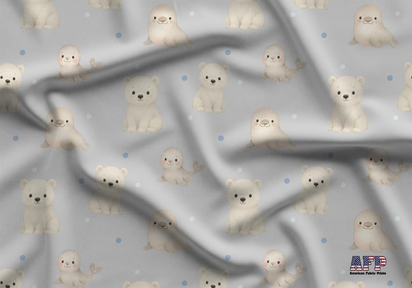 Little Polar Bears and Seals Fabric - Shop now at American Fabric Prints