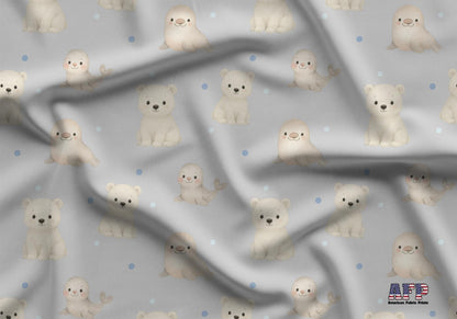 Little Polar Bears and Seals Fabric - Shop now at American Fabric Prints
