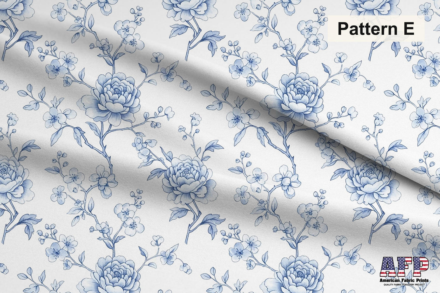 Blue Chinoiserie Toile De Jouy 2 Fabric Bundle Set - Shop now at American Fabric Prints