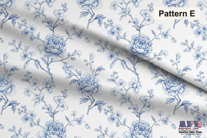 Blue Chinoiserie Toile De Jouy 2 Fabric Bundle Set - Shop now at American Fabric Prints