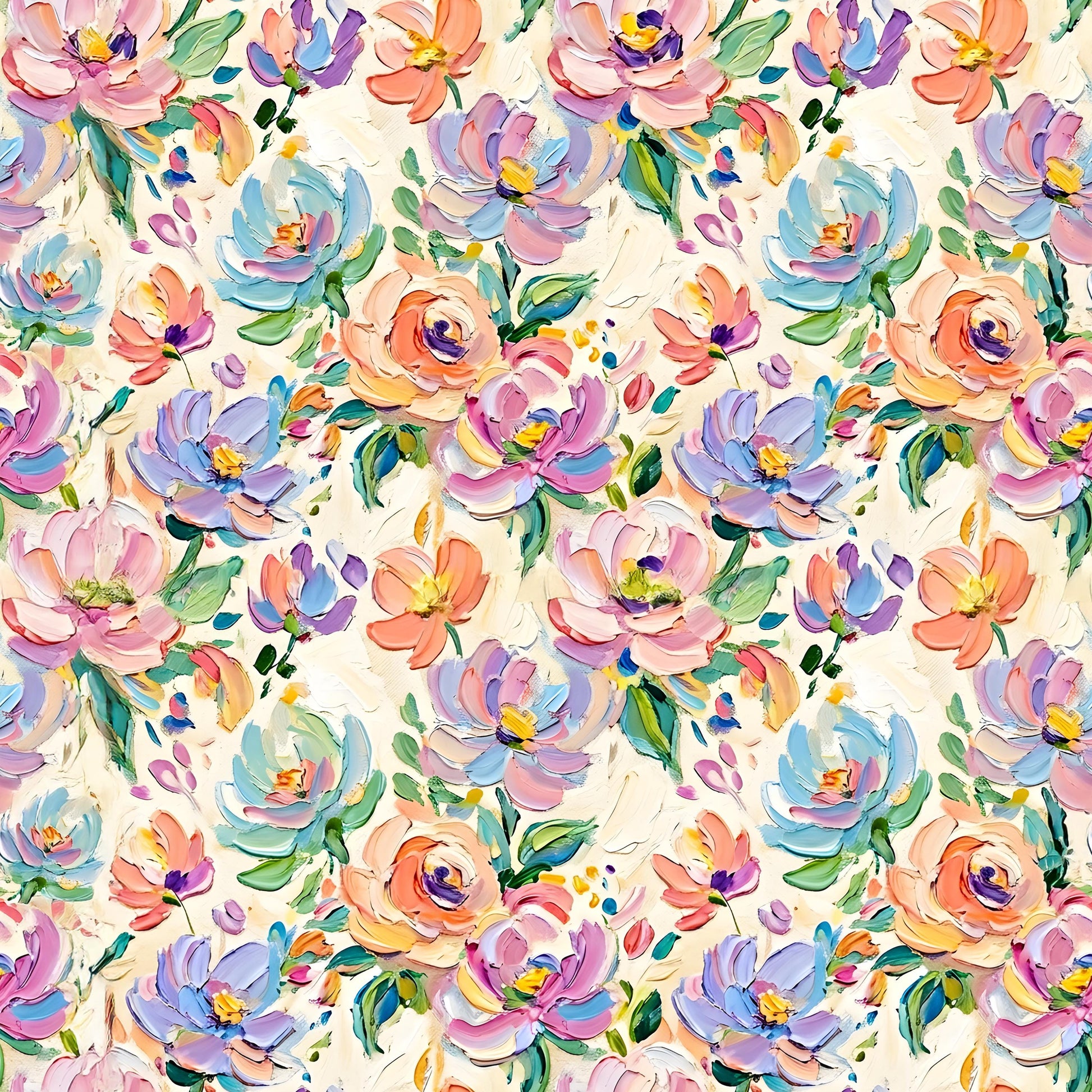 Colorful Painted Floral Fabric - Shop now at American Fabric Prints