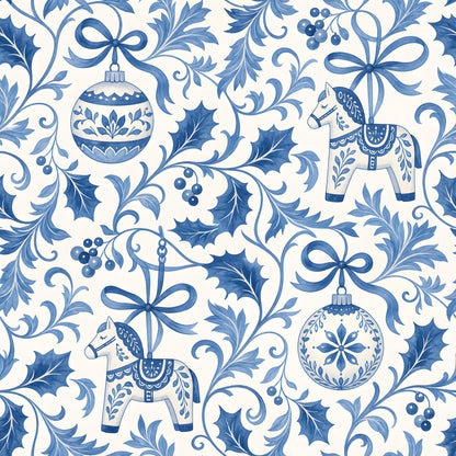 Christmas Horse Toile Fabric - Shop now at American Fabric Prints