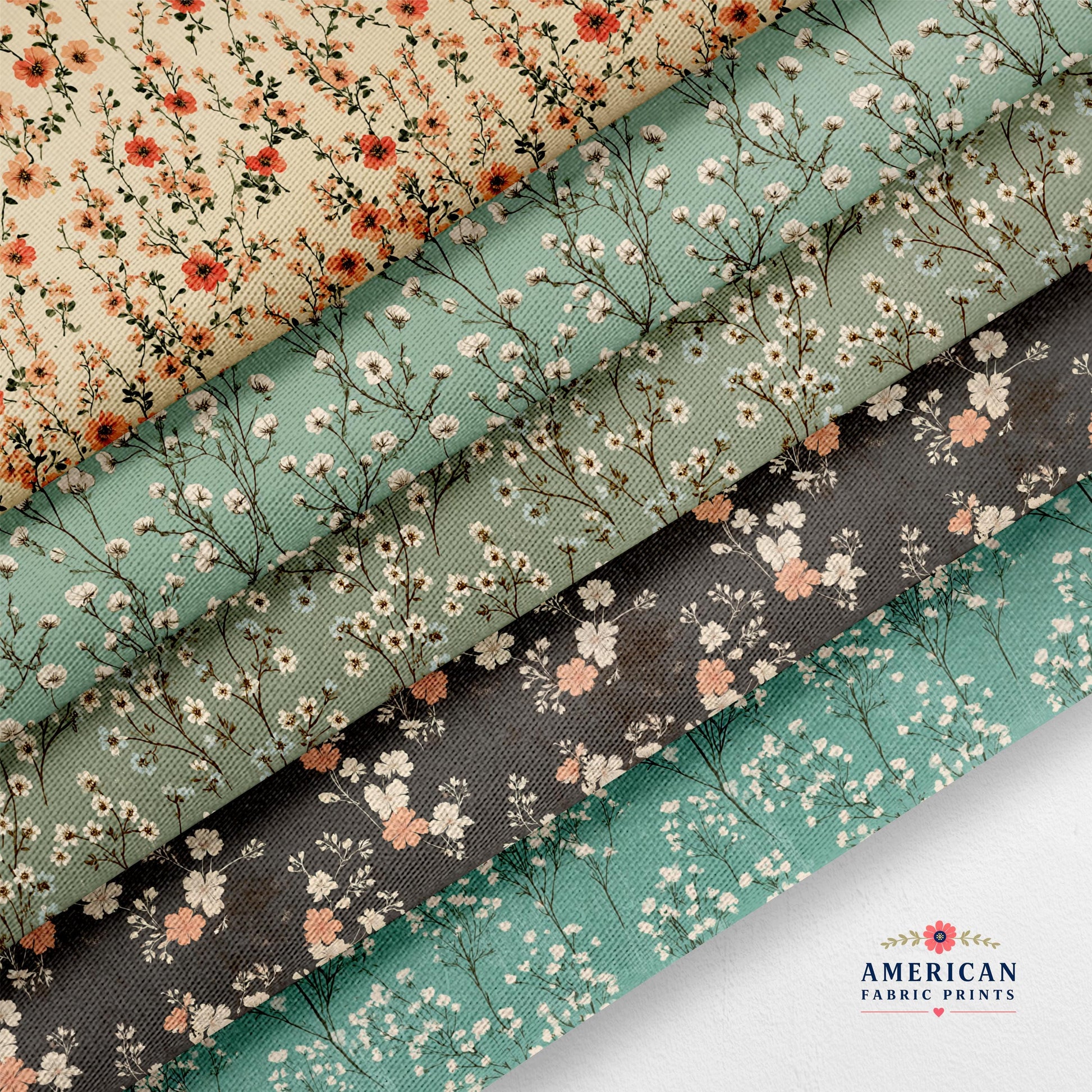 Vintage Ditsy Flowers 2 Fabric Bundle Set - Shop now at American Fabric Prints
