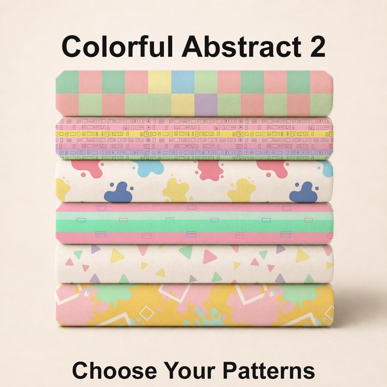 Colorful Abstract 2 Fabric Bundle Set - Shop now at American Fabric Prints