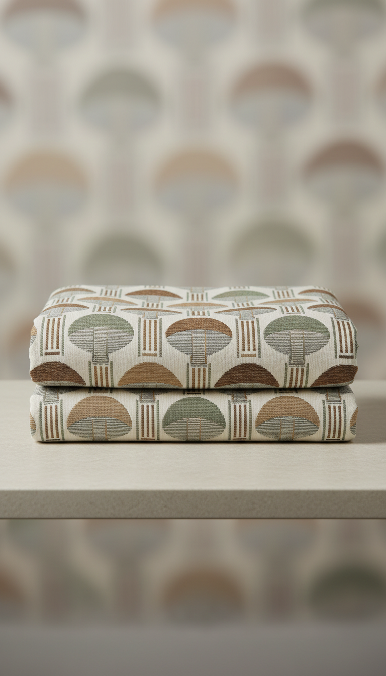 Mushroom Jacquard Geometric Fabric
