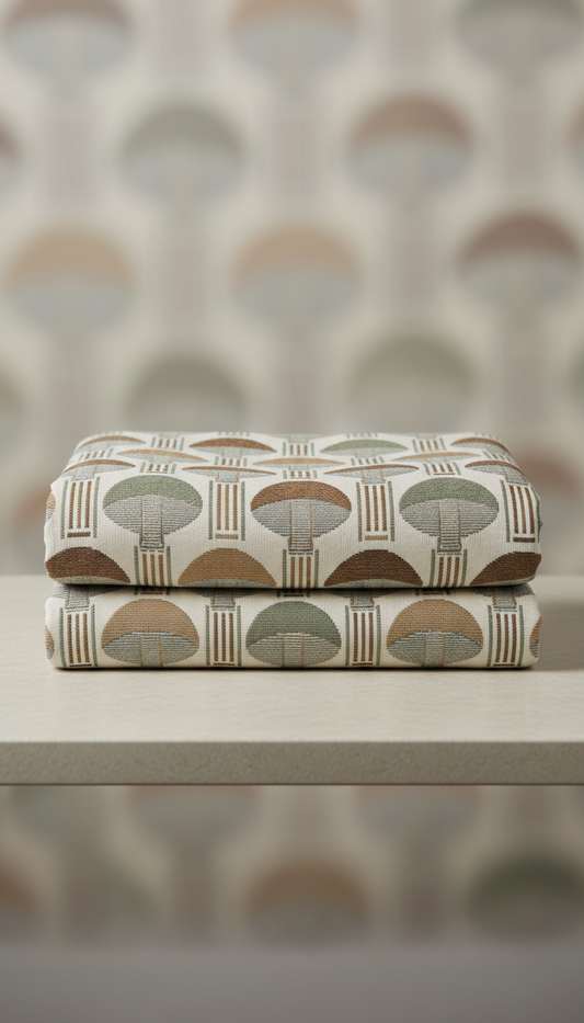 Mushroom Jacquard Geometric Fabric