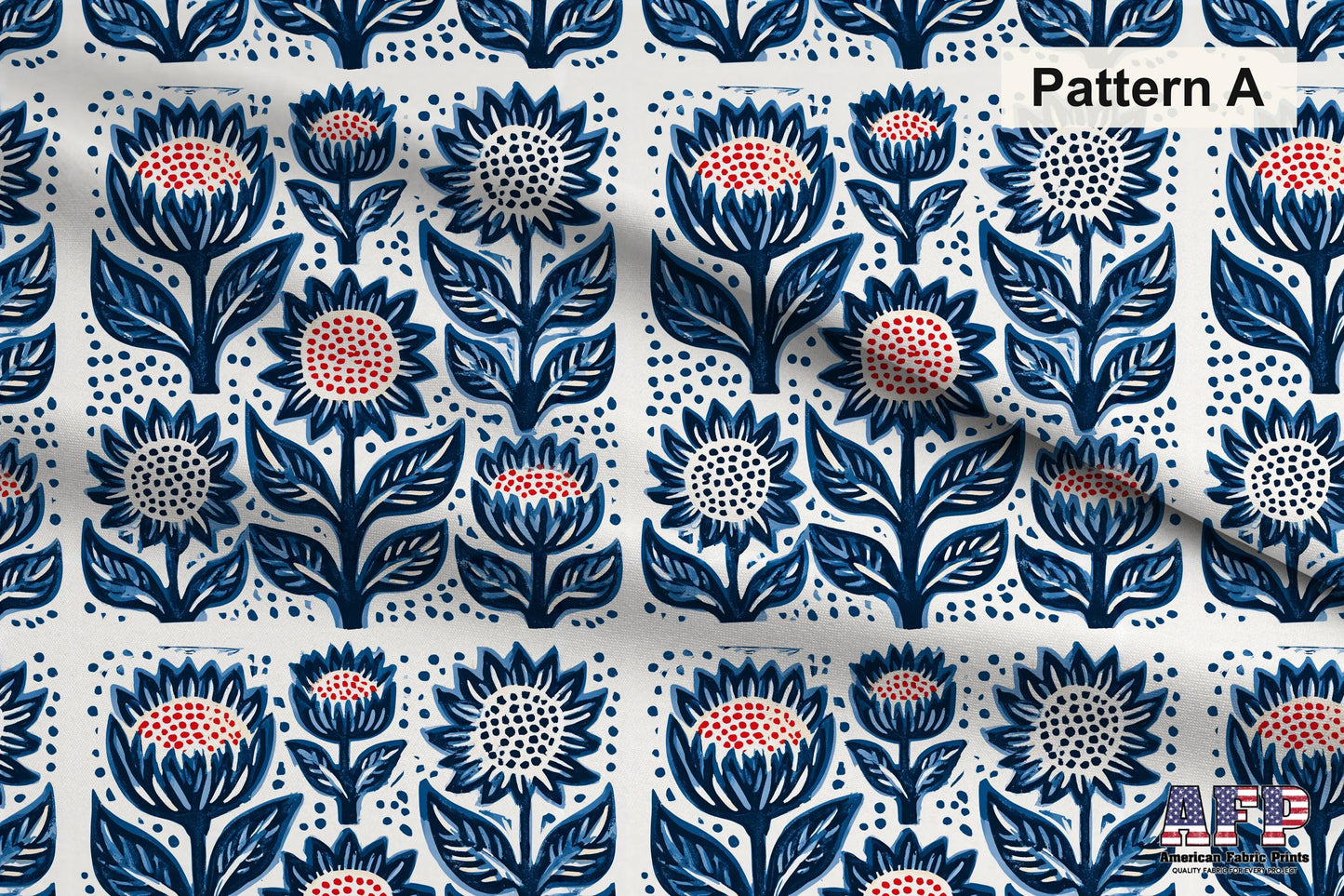 Blue Farmhouse Block Print Fabric Bundle Set - Shop now at American Fabric Prints