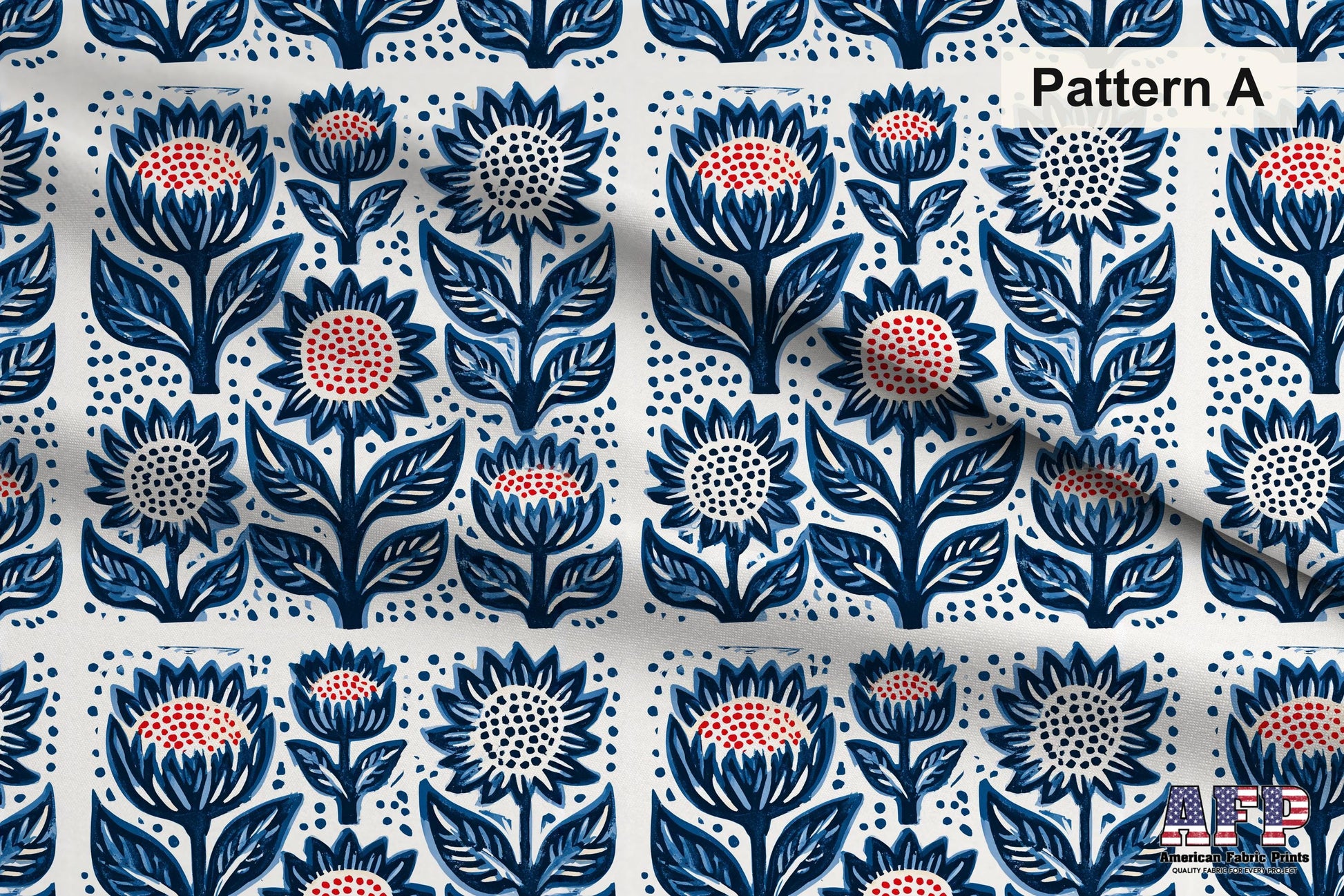 Blue Farmhouse Block Print Fabric Bundle Set - Shop now at American Fabric Prints