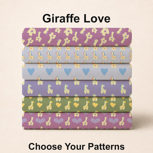 Giraffe Love Fabric Set. Choose Your Patterns. Shop now at American Fabric Prints.