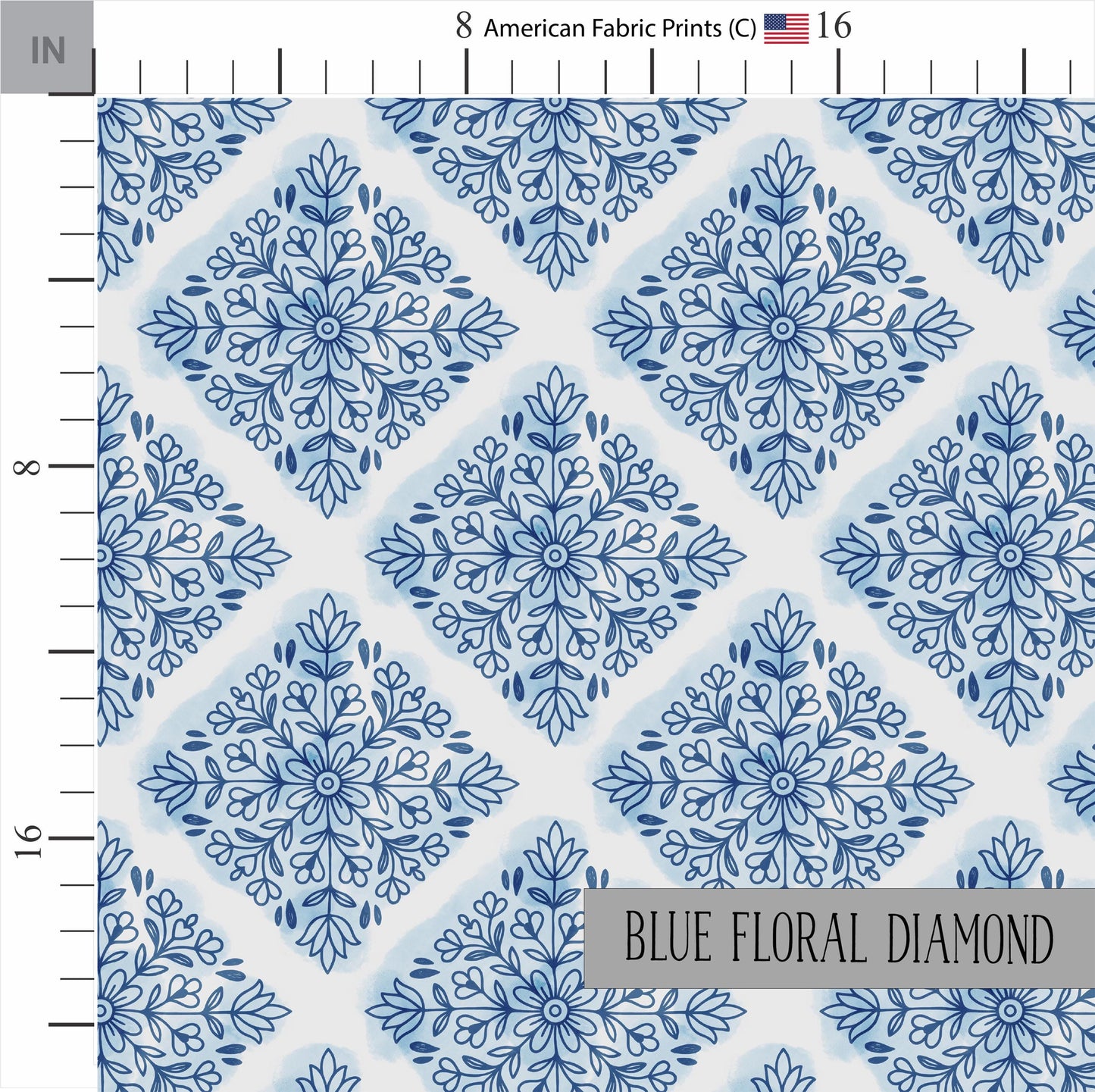 Elegant Blue Floral Quilting Fabric | Dutch Fabric Patterns | Choose Your Patterns | Fabric by the Yard | by American Fabric Prints | Hearts