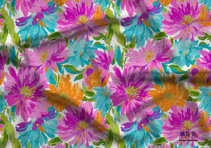 Bright Floral Chaos Fabric - Shop now at American Fabric Prints