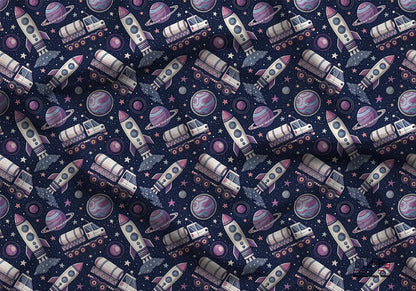 Space Travel Fabric - Shop now at American Fabric Prints