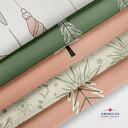 Blush Sage Christmas Fabric Bundle Set - Shop now at American Fabric Prints