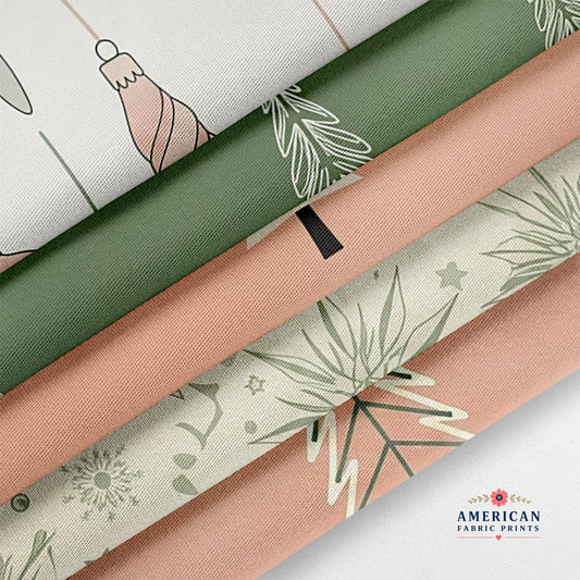 Blush Sage Christmas Fabric Bundle Set - Shop now at American Fabric Prints