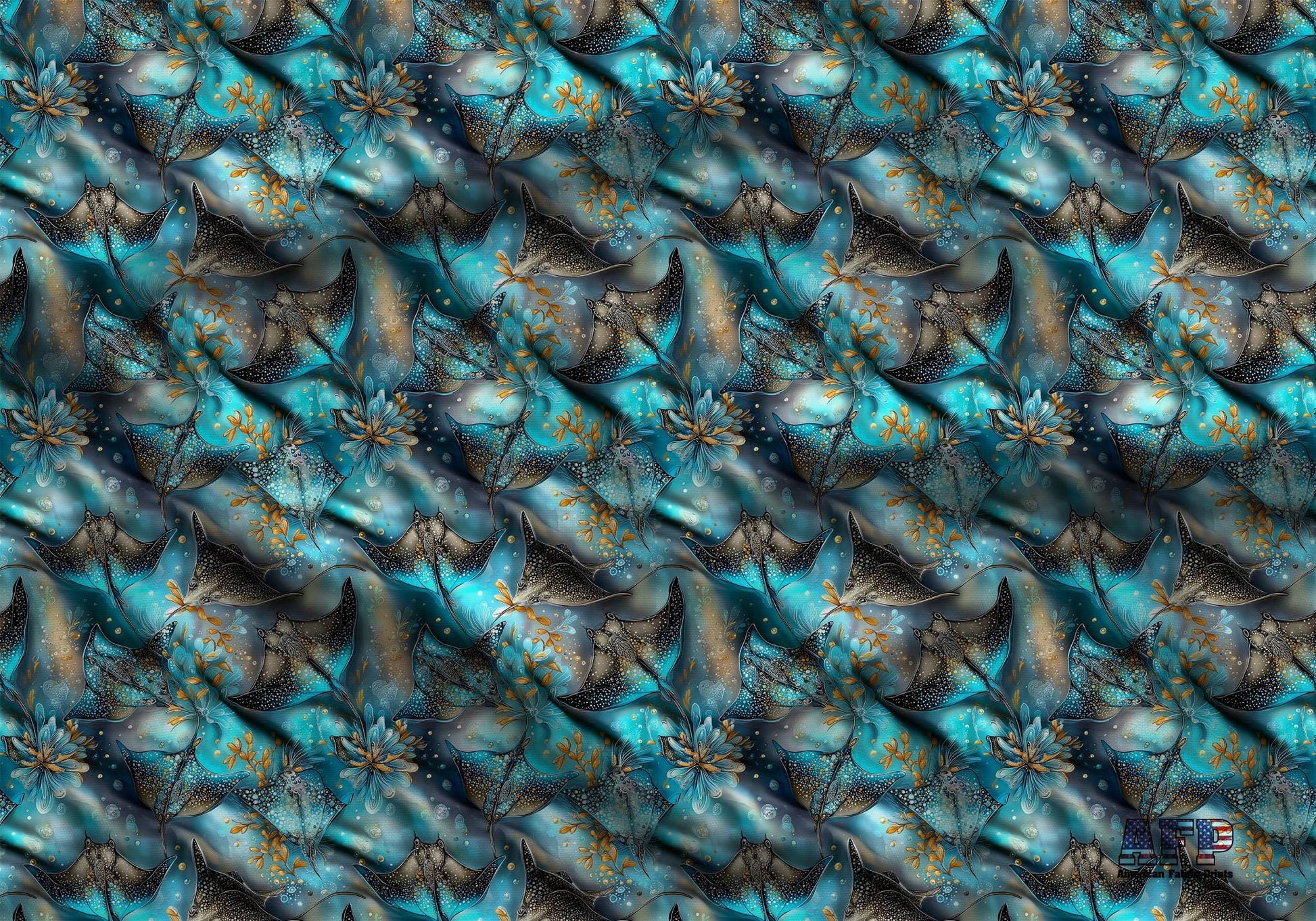 Mystical Stingrays Fabric - Shop now at American Fabric Prints