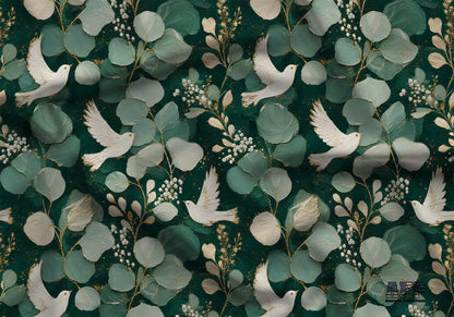 Eucalyptus Doves Fabric - Shop now at American Fabric Prints