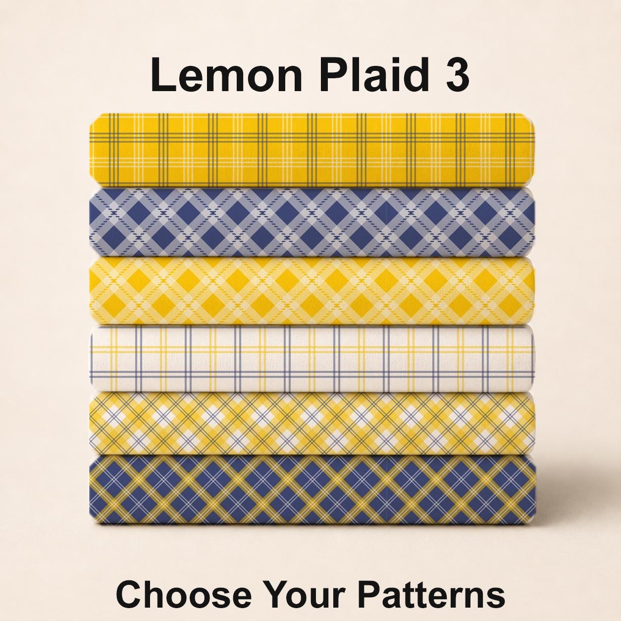 Lemon Plaid 3 Fabric Bundle Set - Shop now at American Fabric Prints