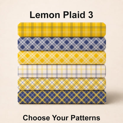 Lemon Plaid 3 Fabric Bundle Set - Shop now at American Fabric Prints