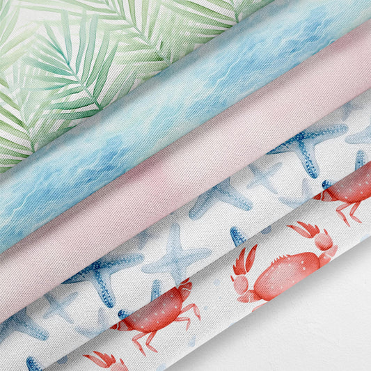 Tropical Quilt Fabric Coordinates | Island Fabric Bundle | Tropical Themed Cotton Fabric | Fabric | Made in USA | American Fabric Prints