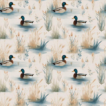 Watercolor Mallards Fabric - Shop now at American Fabric Prints