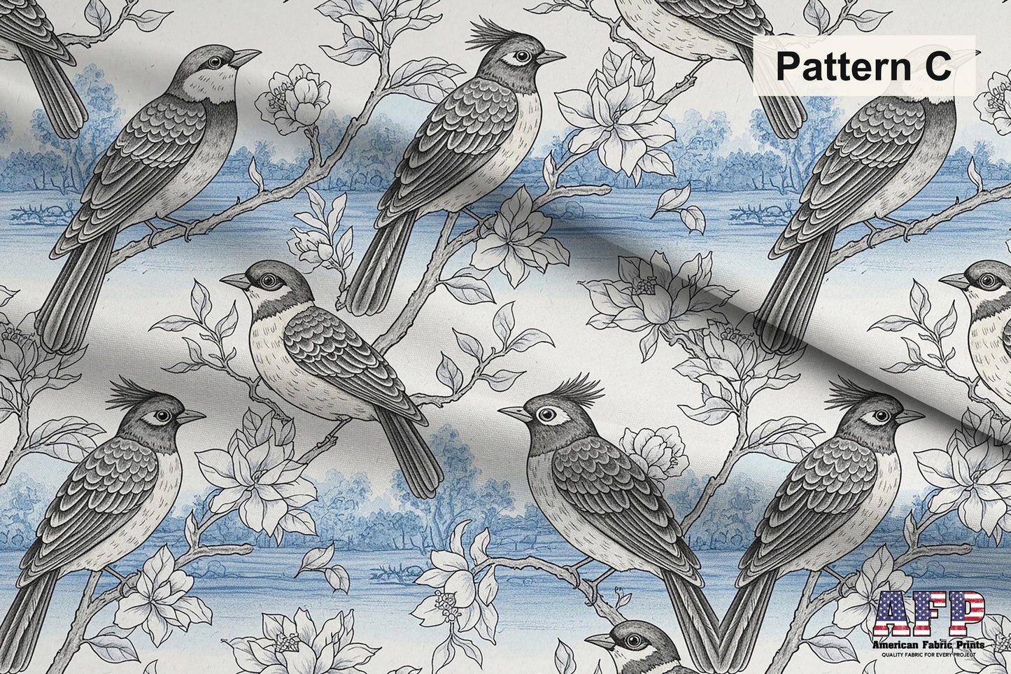 Blue French Toile Fabric Bundle Set - Shop now at American Fabric Prints