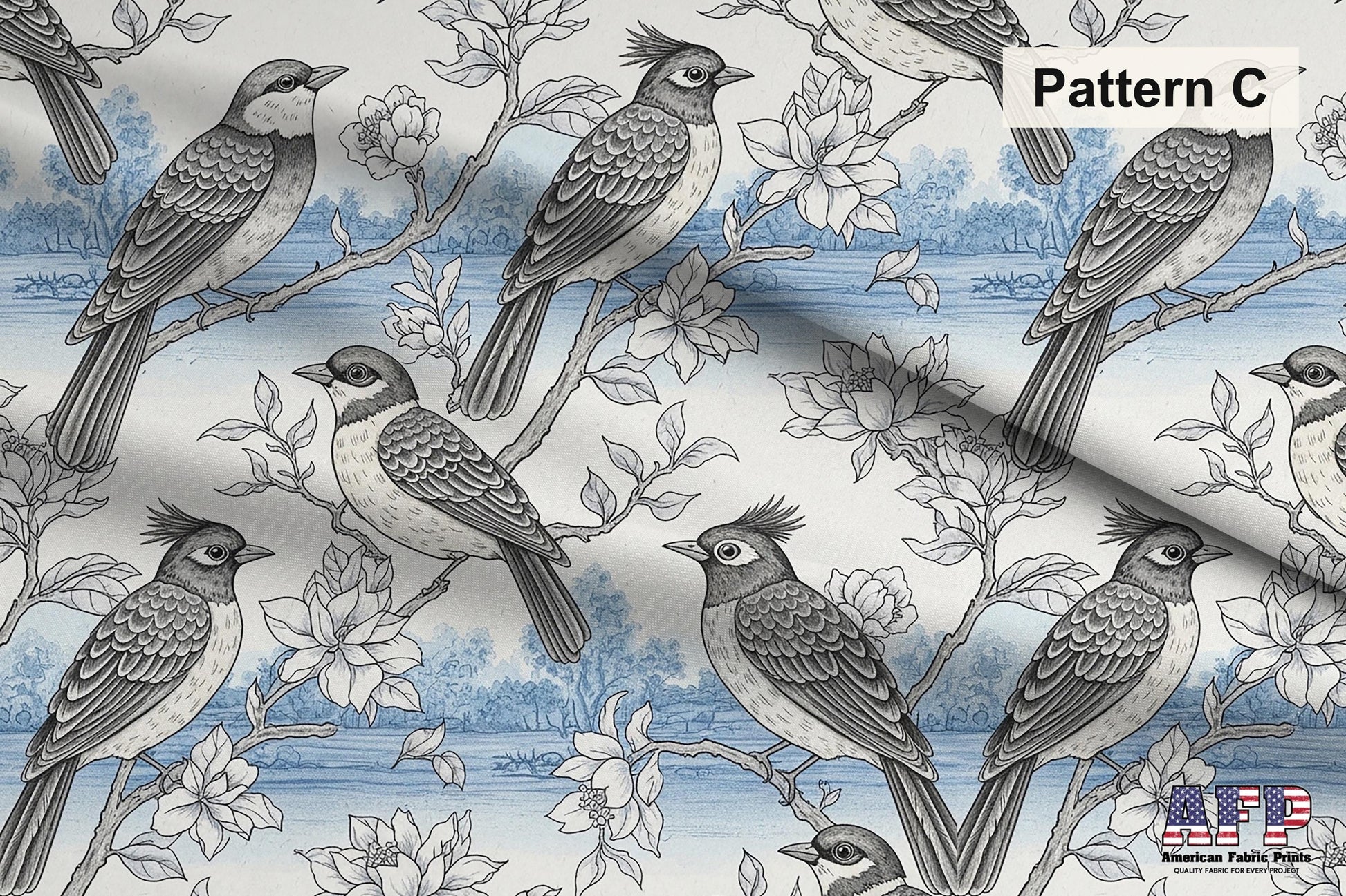 Blue French Toile Fabric Bundle Set - Shop now at American Fabric Prints